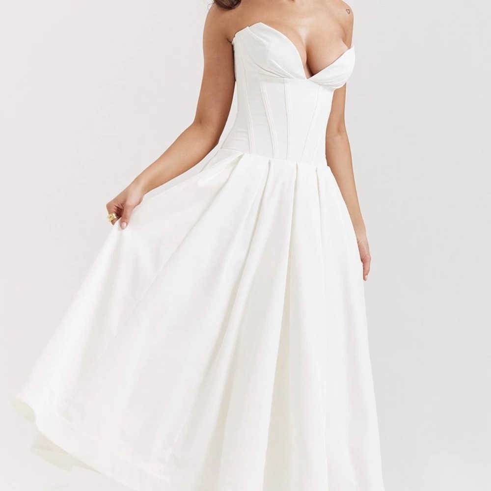 House of CB Strapless White Dress